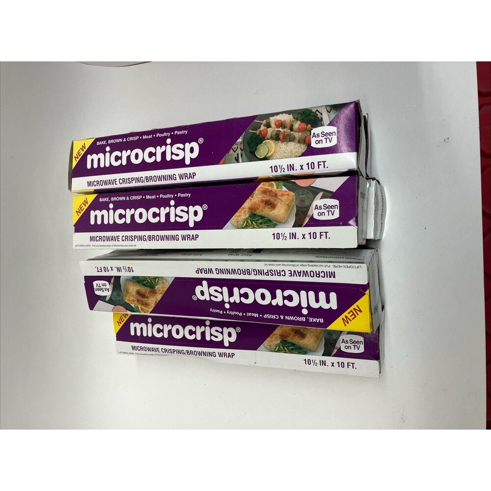 Set Of 7 Microcrisp Microwave Crisping Browning Wrap 10.5" x 10' NEW Sealed